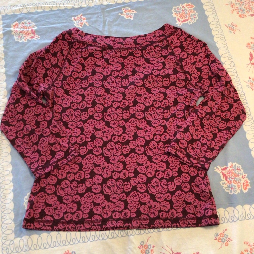 GAP Women's Blouse with Pink Floral Pattern